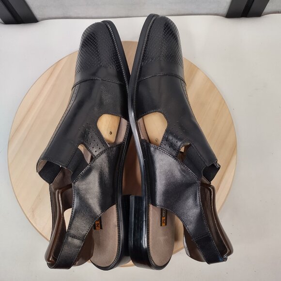 STACY ADAMS Black Closed Toe Slingback Leather Sandals Shoes Men US 15M - Picture 8 of 12